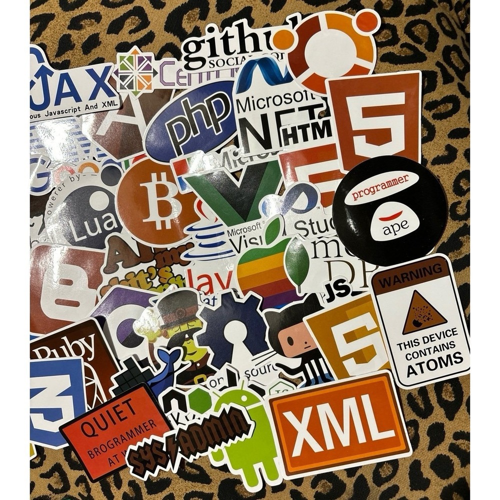 NEW 51pc Full Color Vinyl Computer Programming Coding Stickers - Picture 2 of 3